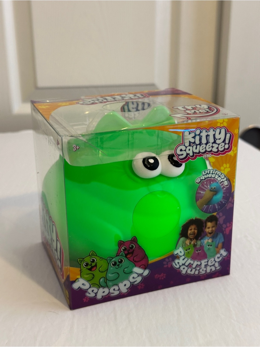 Kitty Squeeze Squishy Cat Fidget Toy Green New